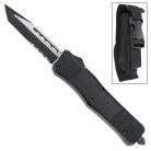 Delta Force D/A OTF Black Automatic Knife Two Tone Tanto Serrated