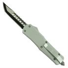 9" Delta Force Silver D/A OTF Automatic Knife Black Clip Point