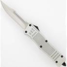 Delta Force Silver D/A OTF Automatic Knife Drop Point Spine Serrated
