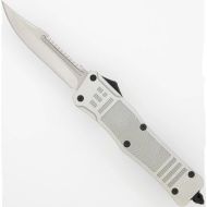 Delta Force Silver D/A OTF Automatic Knife Drop Point Spine Serrated