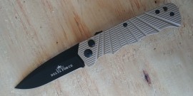 Delta Force Tan Side Opening Automatic Knife Black Drop Point