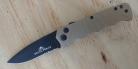 Delta Force Tan Side Opening Automatic Knife Black Drop Serrated