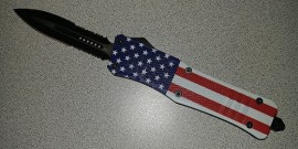 Delta Force USA OTF Automatic Knife Black Dagger Double Serrated