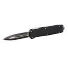 Demon Black Double Action Out The Front Automatic Knife Two Tone Dagger