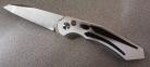 Diablo Side Button Folding Automatic Knife Silver D2 Wharncliffe