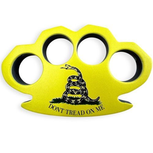 Don't Tread On Me Yellow Brass Knuckles Paper Weight