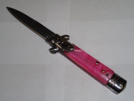 7.75" Economy Pink Leverlock Automatic Knife Bayo