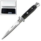 Epic Black 9.5 Inch Stiletto Automatic Knife Satin Bayo