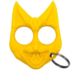 Evil Cat Knuckle Keychain Weapon Yellow