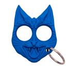 Evil Kitty Cat Protector Knuckle Keychain Blue