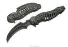 Evil Skeleton Assisted Opening Knife Karambit Stone Washed