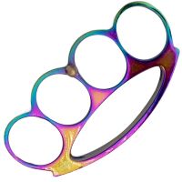 Fat Boy Brass Knuckles Rainbow Belt Buckle Paperweight