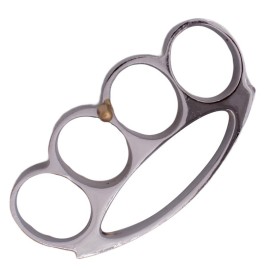 Fat Boy Brass Knuckles Silver Belt Buckle Paperweight