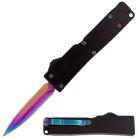 Firecracker 5" Black D/A OTF Automatic Knife Titanium Dagger