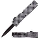 Firecracker 5" Carbon Fiber D/A OTF Automatic Knife Black Dagger