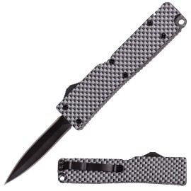 Firecracker 5" Carbon Fiber D/A OTF Automatic Knife Black Drop Point