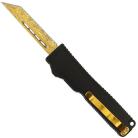 Firecracker Black D/A OTF Automatic Knife Damascus Gold Tanto