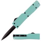 Firecracker Teal D/A OTF Automatic Knife Black Dagger 5"