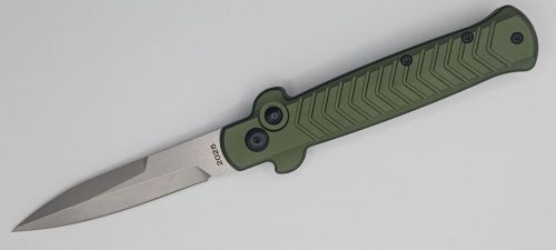 Fort Knife Works Army Green Arrow Side Open Automatic Knife D2 Satin Bayonet