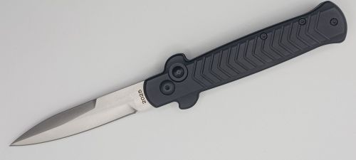 Fort Knife Works Arrow Black Side Opening Automatic Knife D2 Satin Bayonet