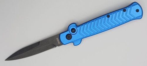 Fort Knife Works Arrow Blue Side Opening Automatic Knife D2 Stonewashed Bayonet