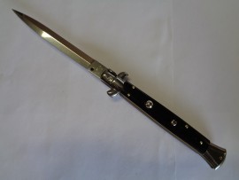 Frank B 11" Italian Stiletto Automatic Knife Ebony Wood Dagger