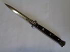 Frank B 11 Inch Italian Stiletto Automatic Knife Ebony Wood Bayo