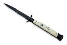 Frank B 11" Swinguard Stiletto Imitation Ivory Teflon Bayo Automatic Knife