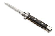 Frank B 9 Inch Italian Stiletto Automatic Knife Dark Horn Kriss