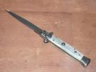 9" Frank B Real Italian Stiletto White Pearl Automatic Knife Bayo