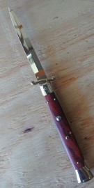 Frank Beltrame Cocobolo 11" Swinguard Stiletto Automatic Knife Gold Bayo