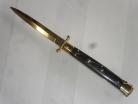 Frank Beltrame 11 Inch Dark Horn Swinguard Stiletto Automatic Knife Gold Dagger
