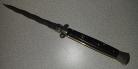 Frank Beltrame 11 Inch Ebony Wood Stiletto Automatic Knife Satin Kriss