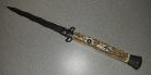 Frank Beltrame 11 Inch Stag Horn Stiletto Automatic Knife Satin Kriss