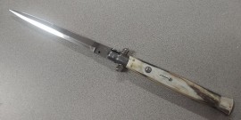 Frank Beltrame Knives 11" Italian Stiletto Automatic Knife Brazilian Horn Bayonet