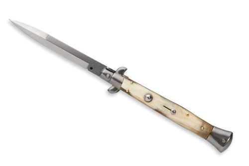 Frank Beltrame 11" Italian Stiletto French Cow Horn Bayonet Automatic Knife