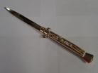 Frank Beltrame 11" Stag Horn Automatic Knife Gold Bayo