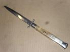 Frank Beltrame 11" Blonde Horn Swinguard Stiletto Automatic Knife Bayonet