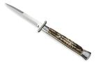 Frank Beltrame 11" Swinguard Stiletto Automatic Knife Stag Horn Bayo 4mm