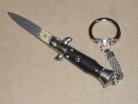 SKM 3.75" Keychain Stiletto Automatic Knife Black