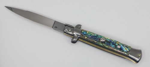 Frank Beltrame 8" Abalone Stiletto Automatic Knife Swedge
