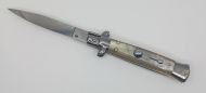 Frank Beltrame 8" Blonde Horn Stiletto Automatic Knife Swedge