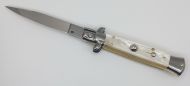 Frank Beltrame 8" Mother of Pearl Stiletto Automatic Knife Swedge