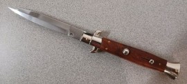 Frank Beltrame 9" Imitation Briar Wood Automatic Knife Polished Dagger