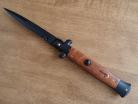 Frank Beltrame 9" Briar Wood Stiletto Automatic Knife Black Bayo