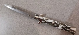 Frank Beltrame 9" Italian Stiletto Camo Bayo Automatic Knife