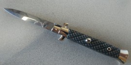 Frank Beltrame 9" Stiletto Kevlar Automatic Knife Satin Bayo