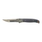 Gentlemens Carbon Fiber Automatic Knife Silver Clip Point