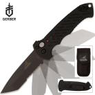 Gerber 06 Automatic Knife G-10 Black Tanto Serrated
