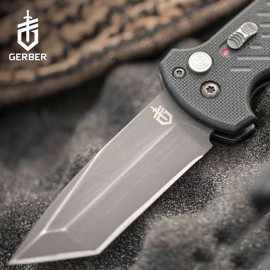 Gerber 06 Automatic Knife G-10 Black Tanto